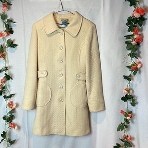 American Rag cream tweed wool Blend coat Size‎ M